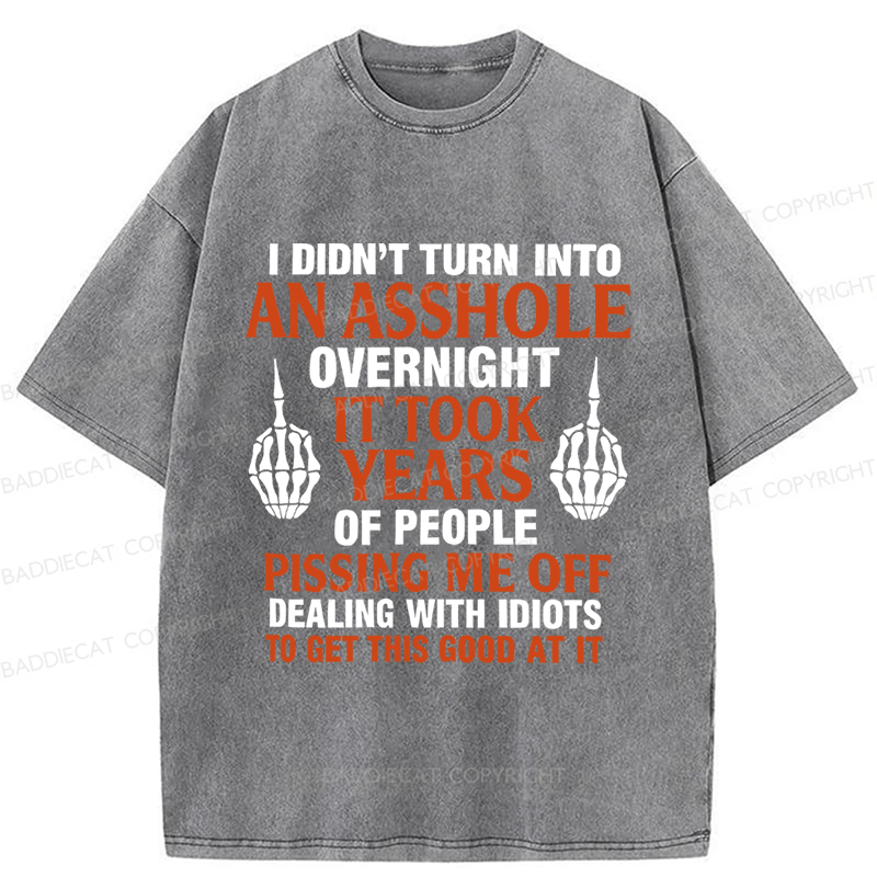 Baddiecat Funny Slogans Washed T-shirt