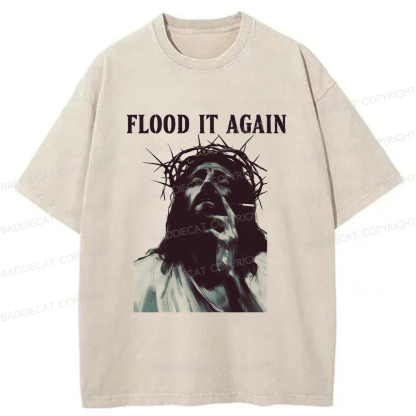 Baddiecat Flood It Again Washed T-shirt