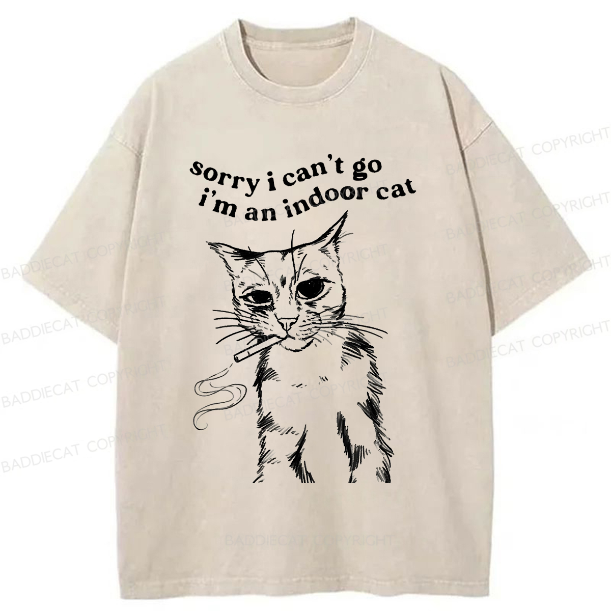 Baddiecat Gentle House Cat Washed T-shirt
