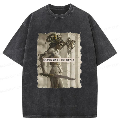 Baddiecat Goddess Medusa Washed T-shirt