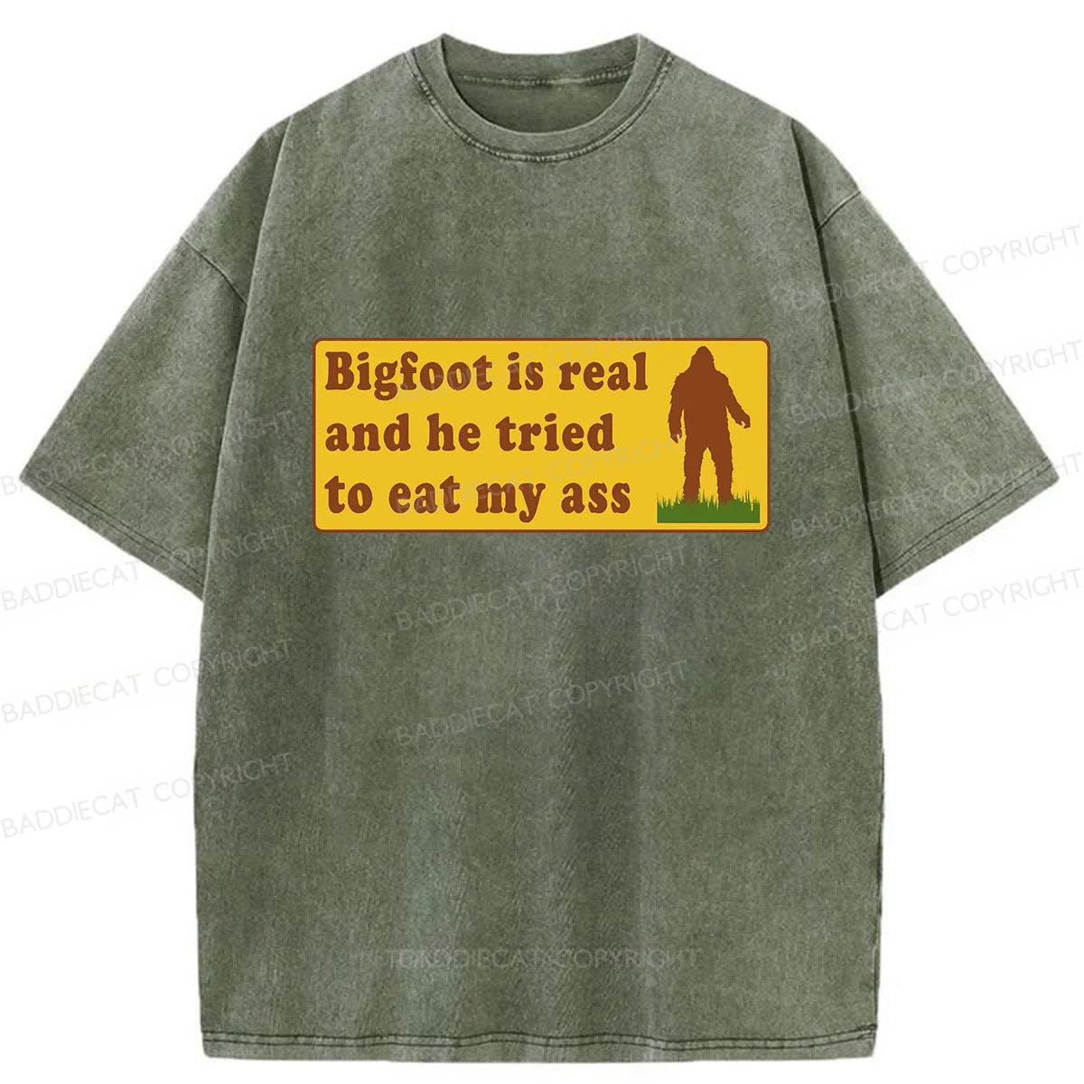 Baddiecat Bigfoot Is Real And He Tried To Eat My Ass Washed T-shirt