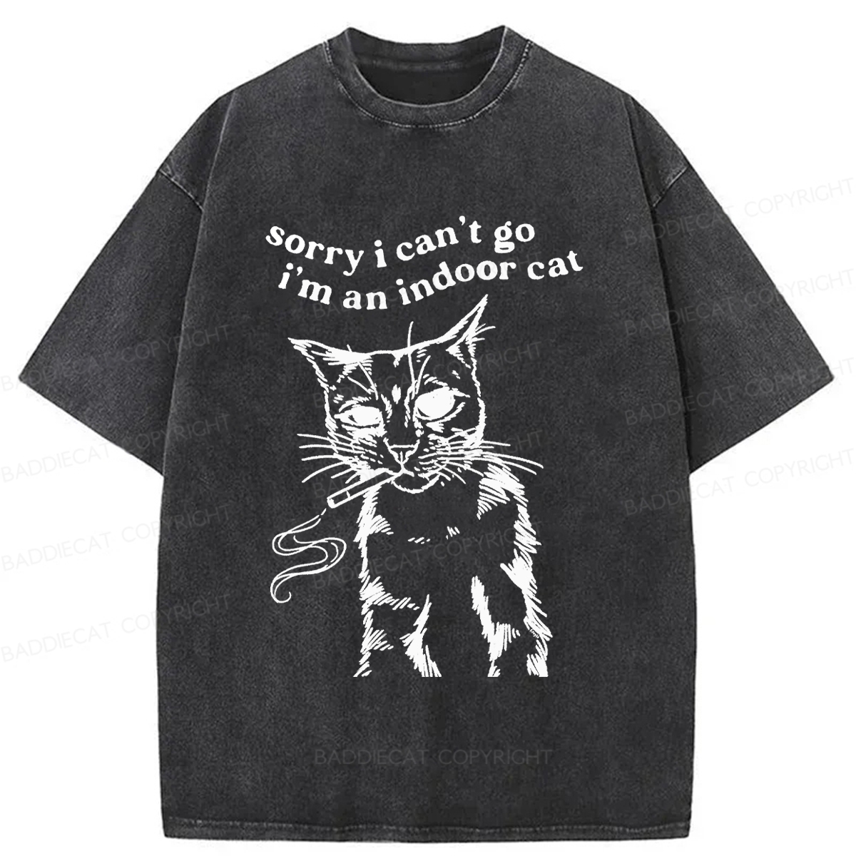 Baddiecat Gentle House Cat Washed T-shirt