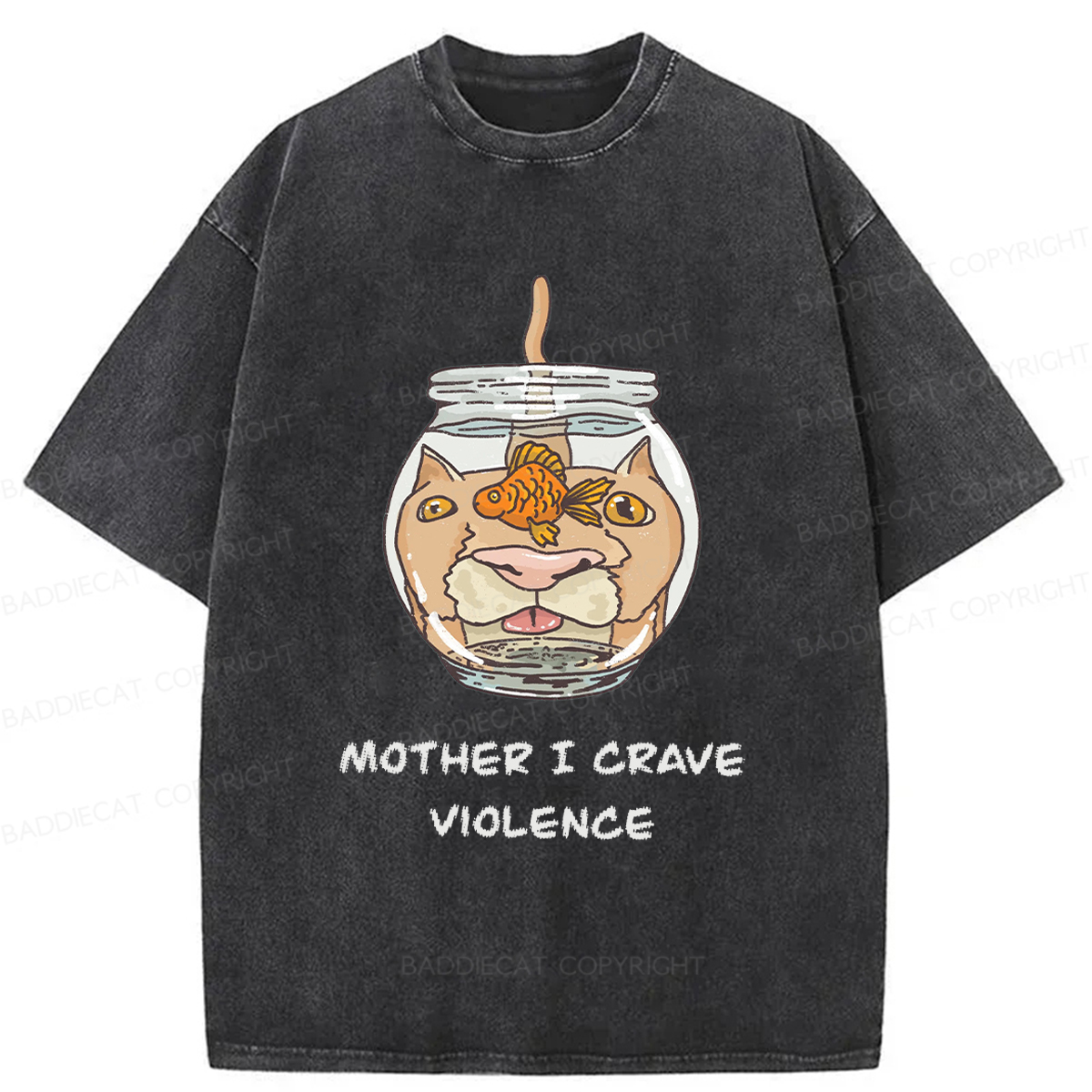 Baddiecat Mother I Crave Violence Washed T-shirt