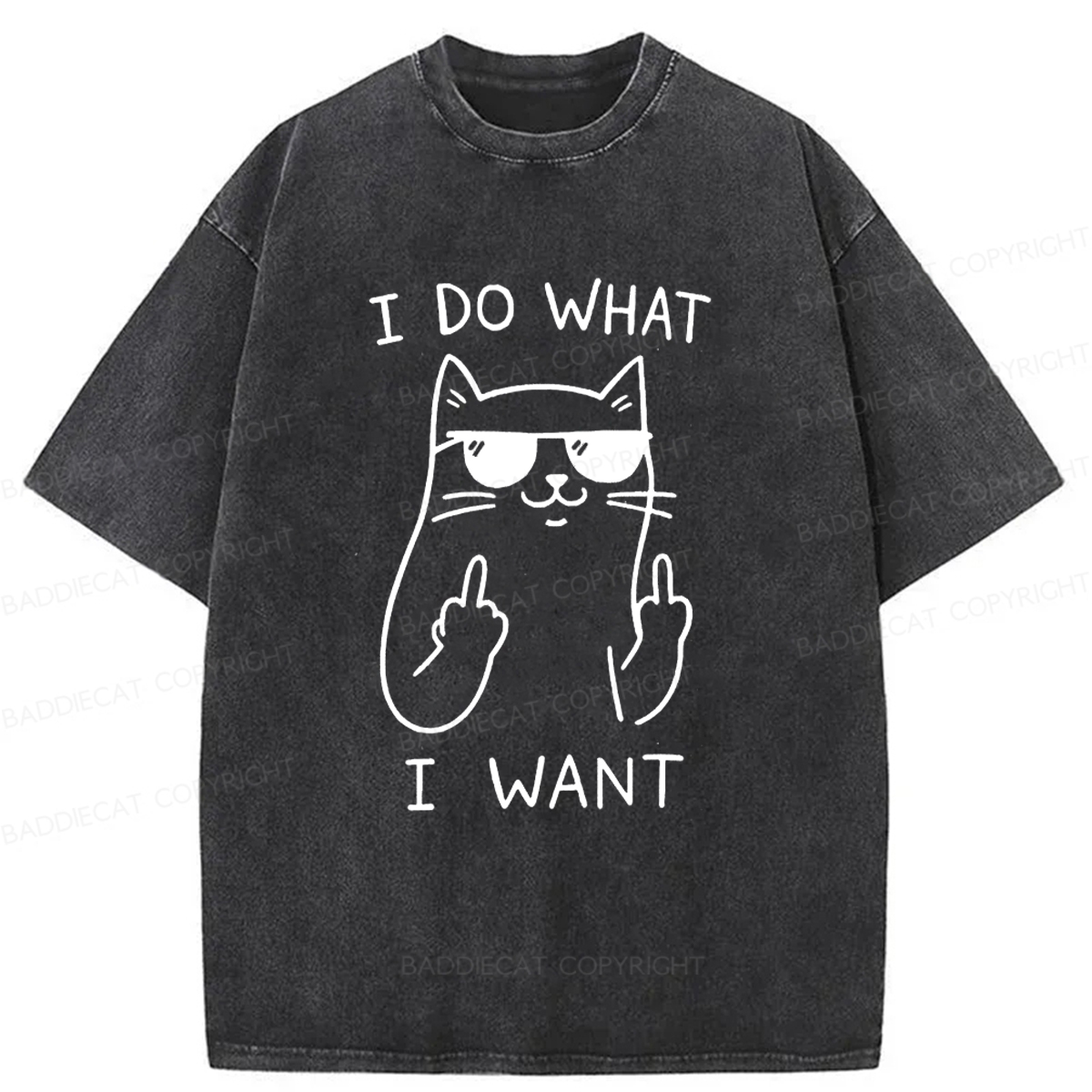 Baddiecat Cool Cat Washed T-shirt