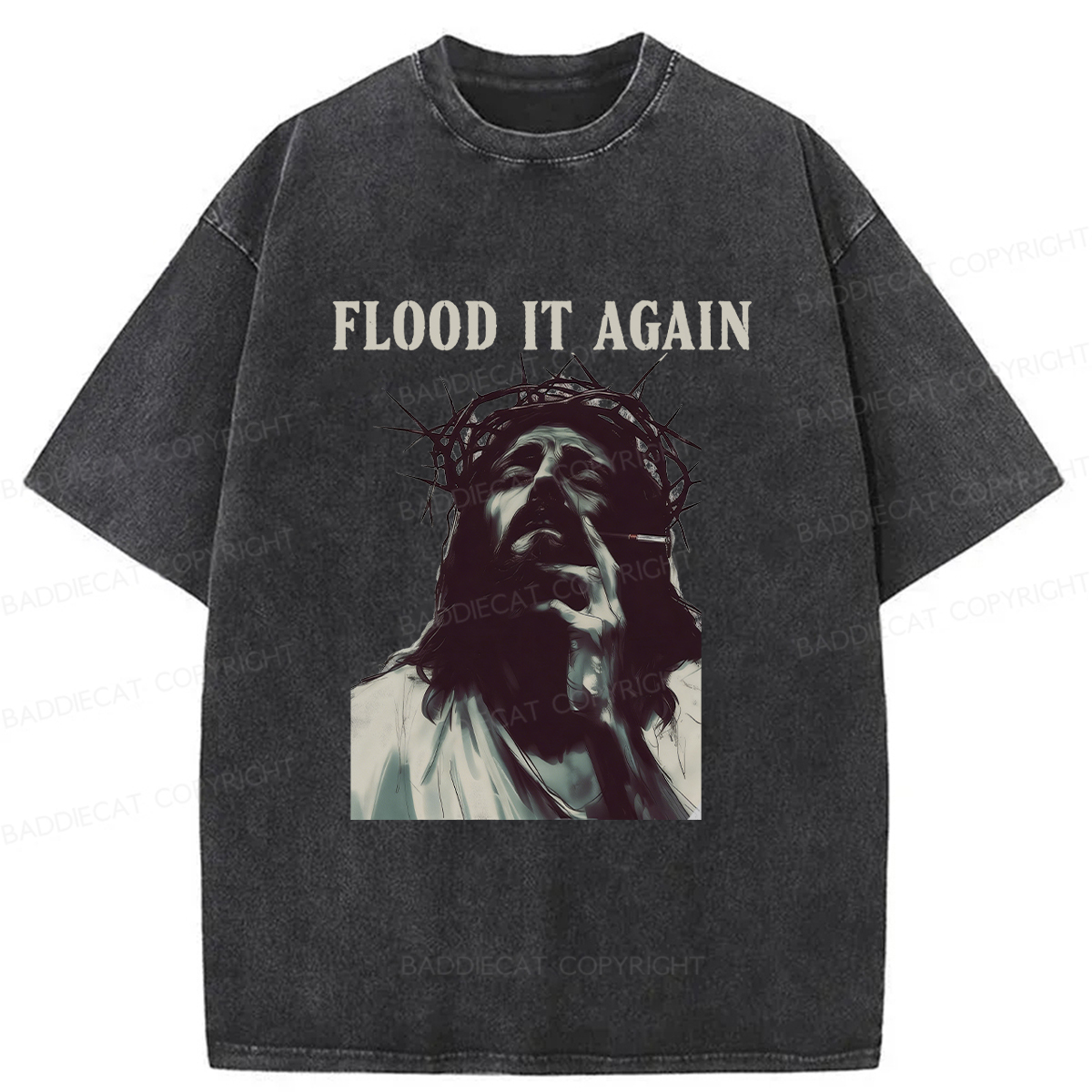 Baddiecat Flood It Again Washed T-shirt