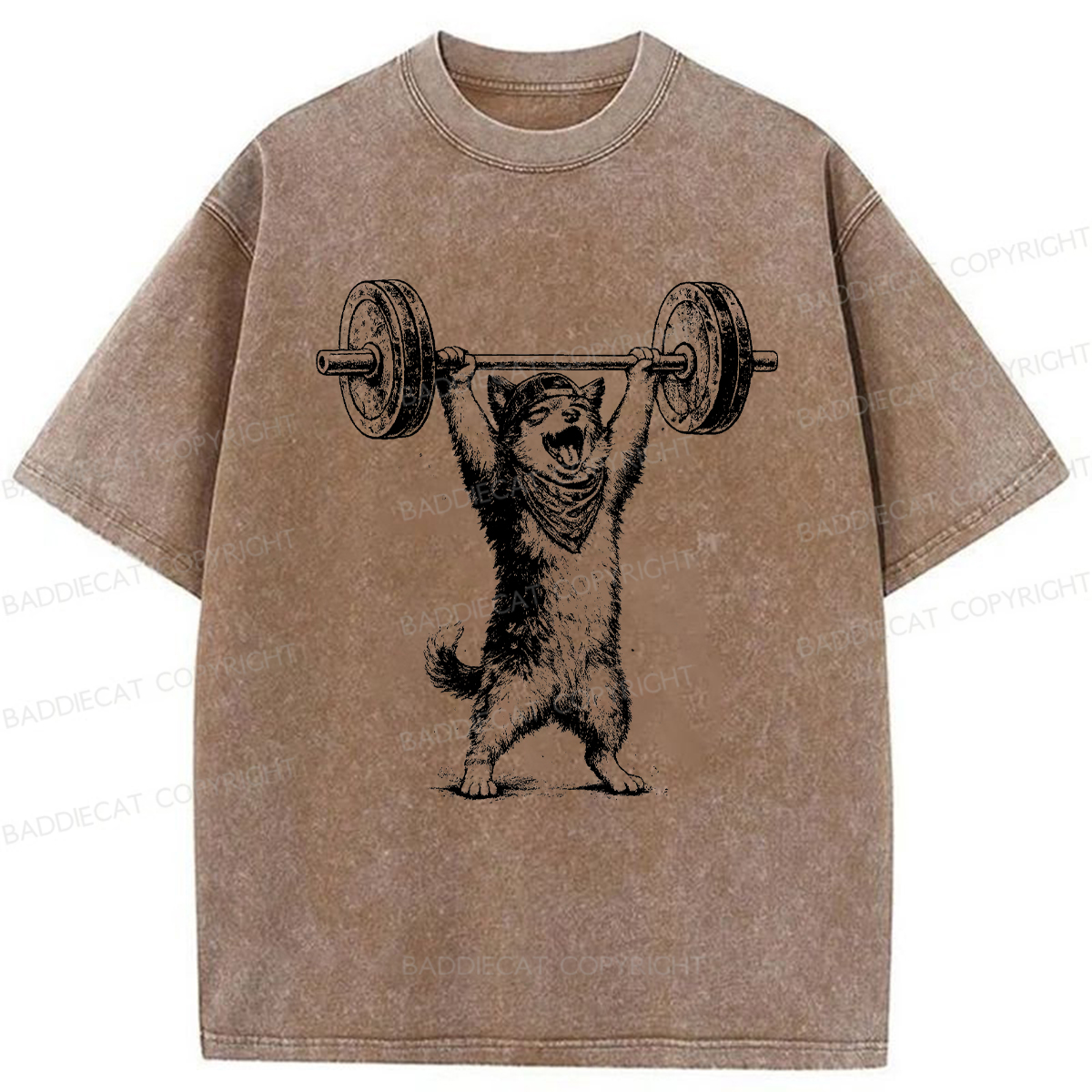 Baddiecat Husky Hercules Washed T-shirt