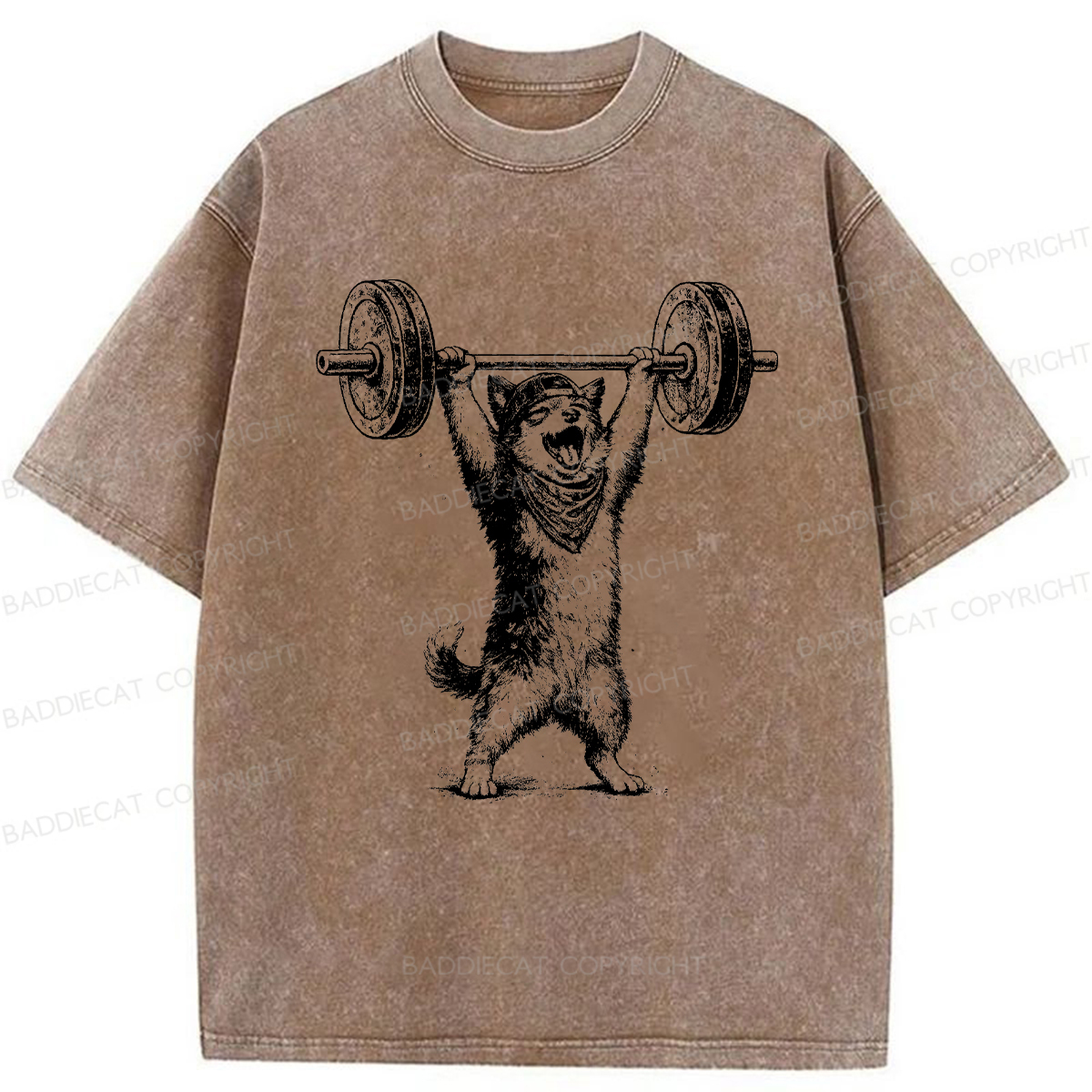 Baddiecat Husky Hercules Washed T-shirt
