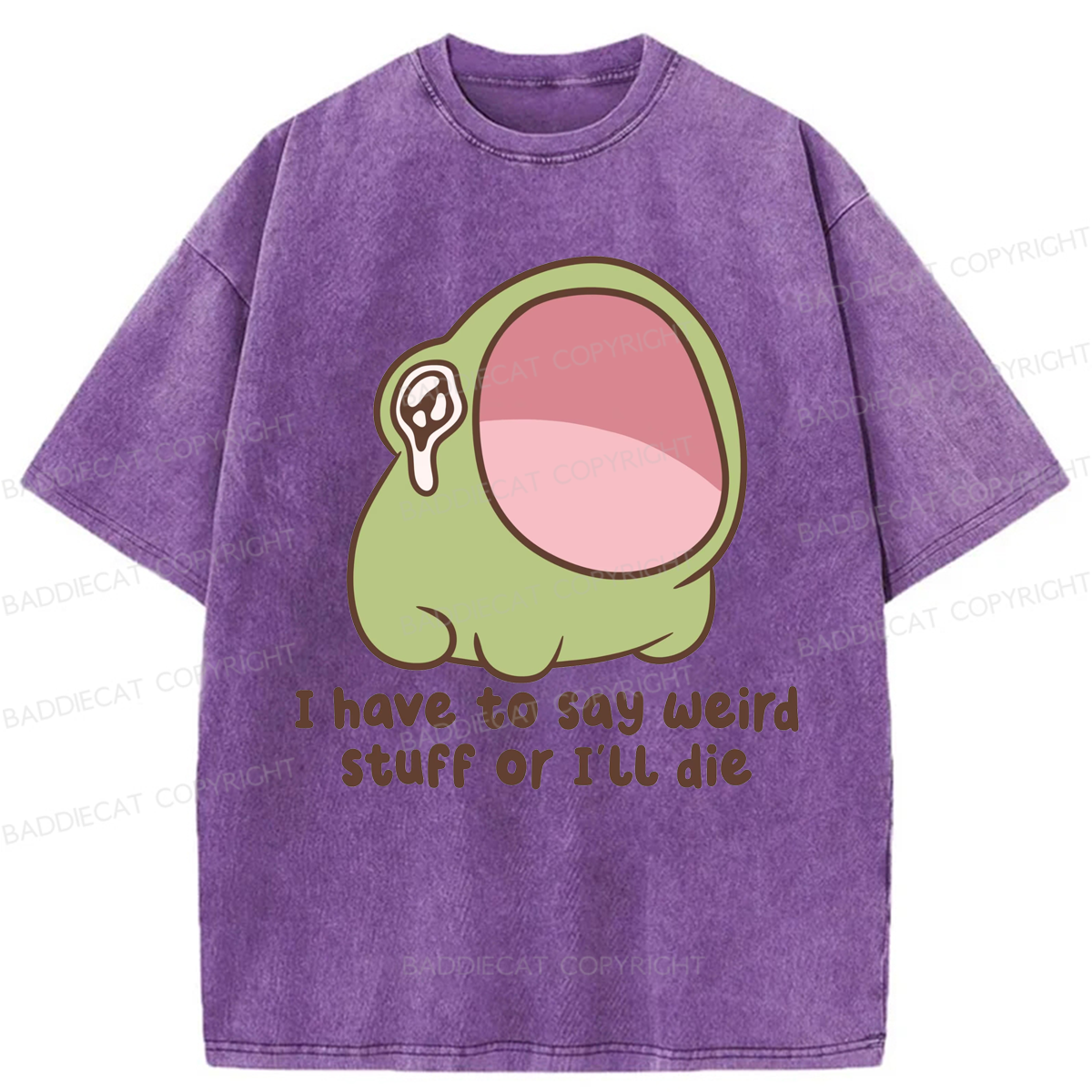 Baddiecat I Have To Say Weird Stuff Or I'll Die Washed T-shirt