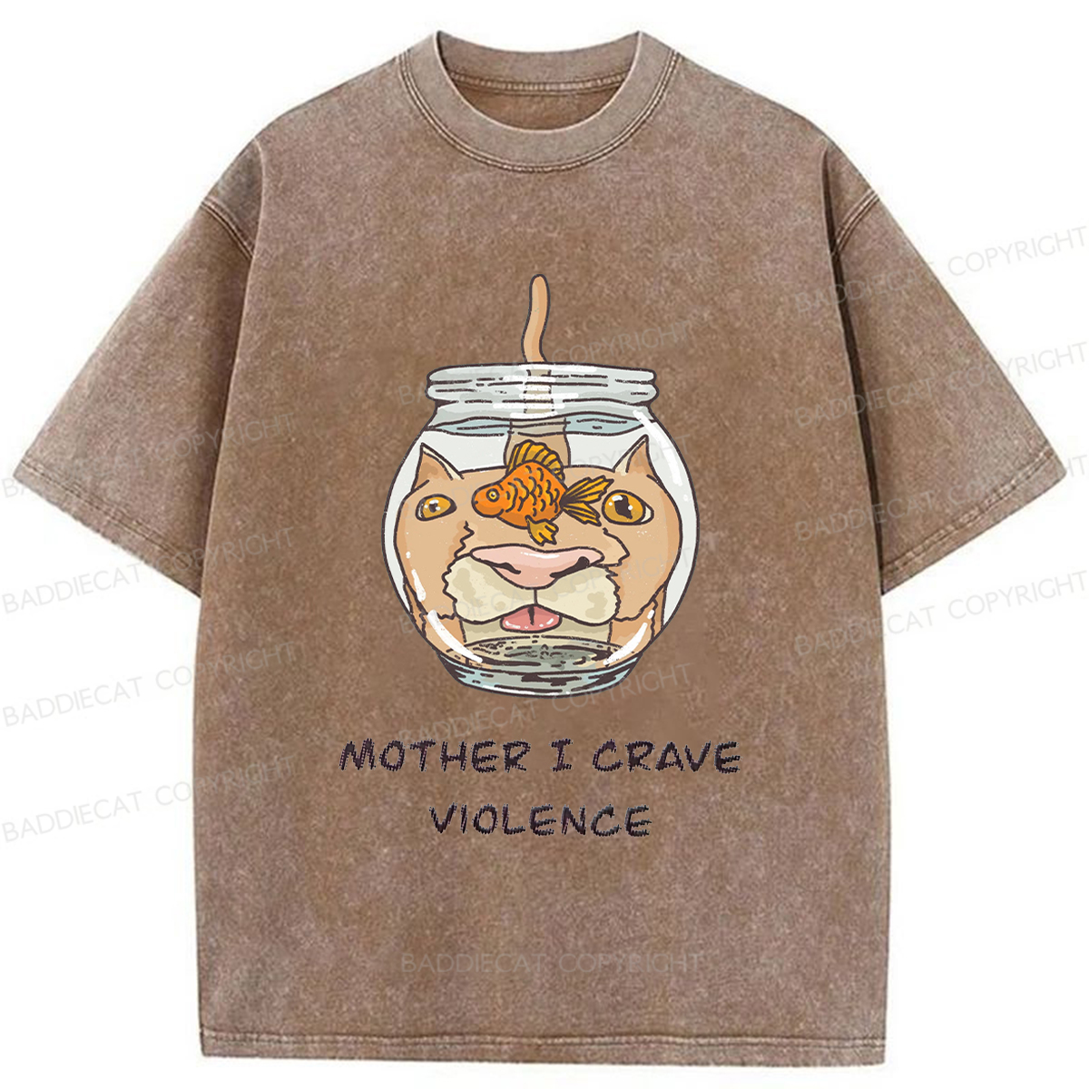 Baddiecat Mother I Crave Violence Washed T-shirt