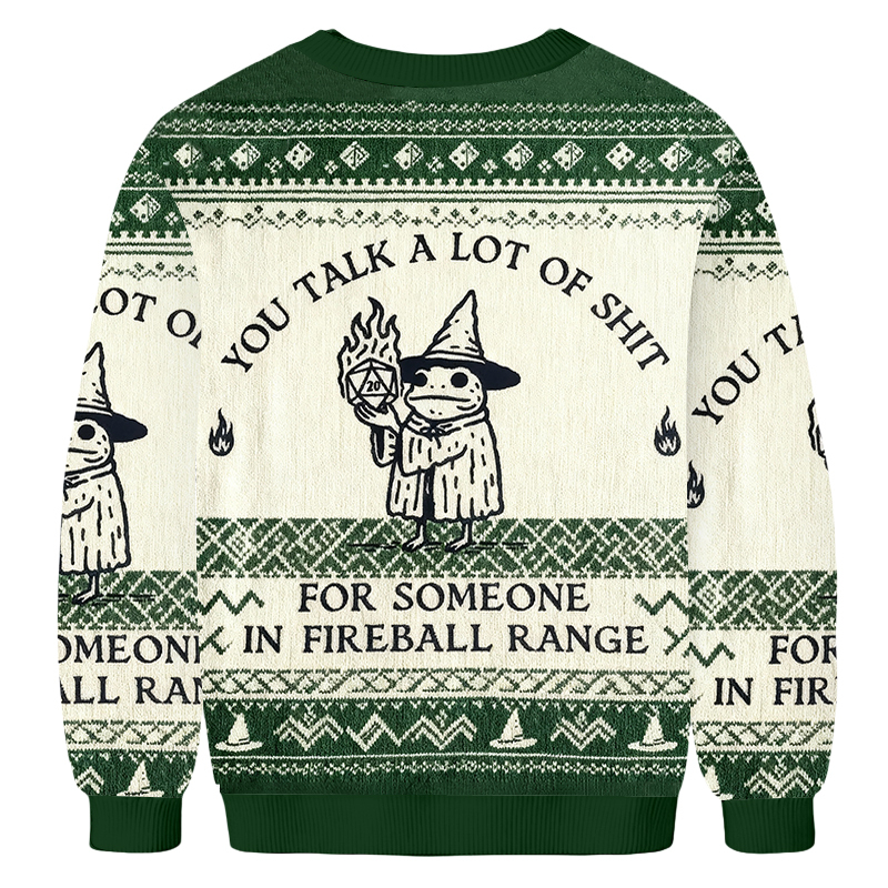 Baddiecat Frog Wizard You Talk A Lot Of Shit Ugly Sweatshirt