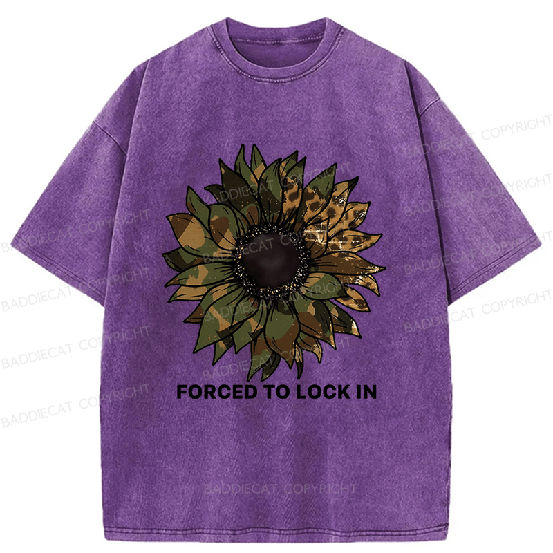 Baddiecat Camo Sunflower Washed T-shirt