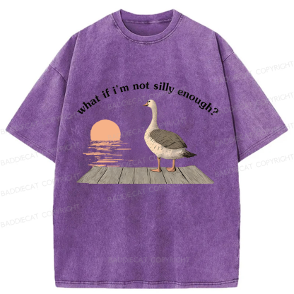 Baddiecat Funny Goose Washed T-shirt