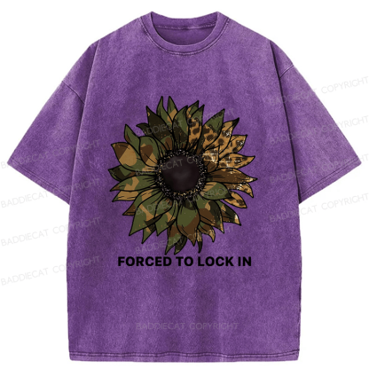 Baddiecat Camo Sunflower Washed T-shirt