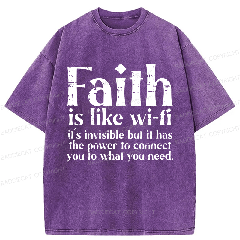 Baddiecat Jesus Christian Faith Washed T-shirt