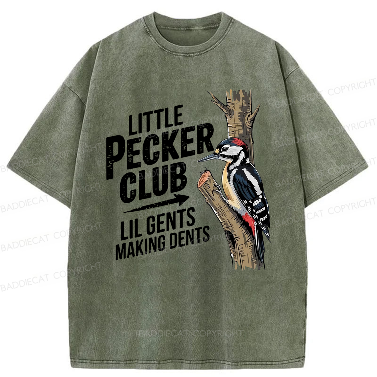Baddiecat Little Pecker Club Washed T-shirt