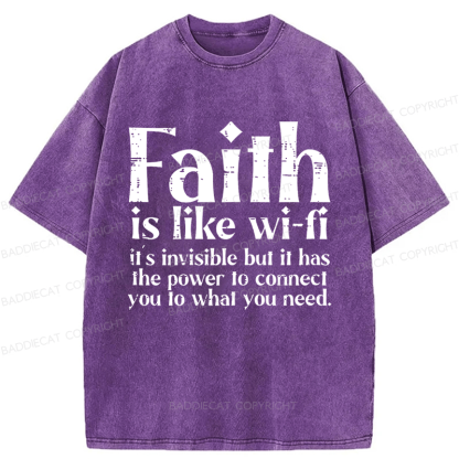 Baddiecat Jesus Christian Faith Washed T-shirt