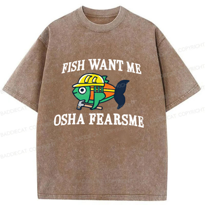 Baddiecat Charming Safe Fish Washed T-shirt