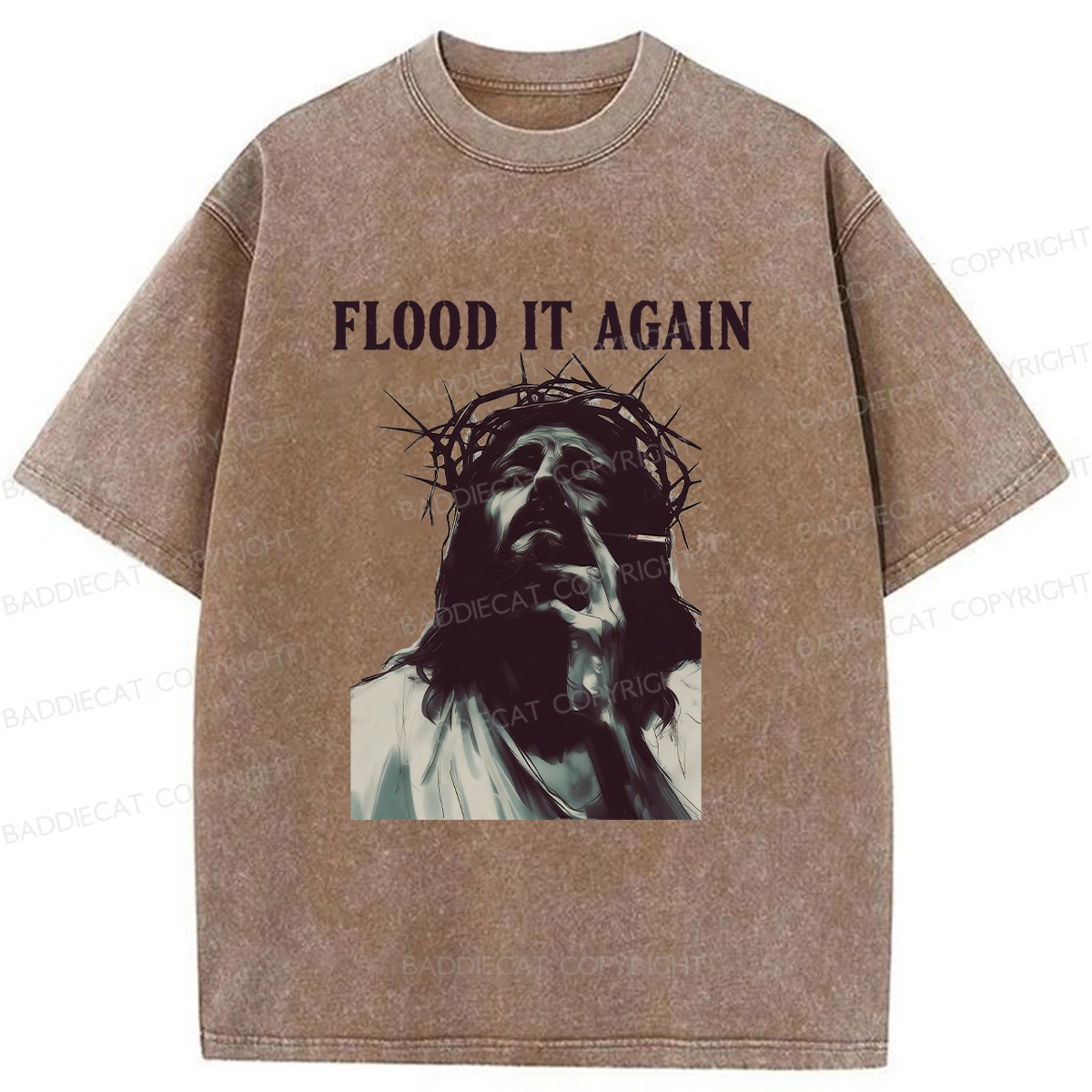 Baddiecat Flood It Again Washed T-shirt