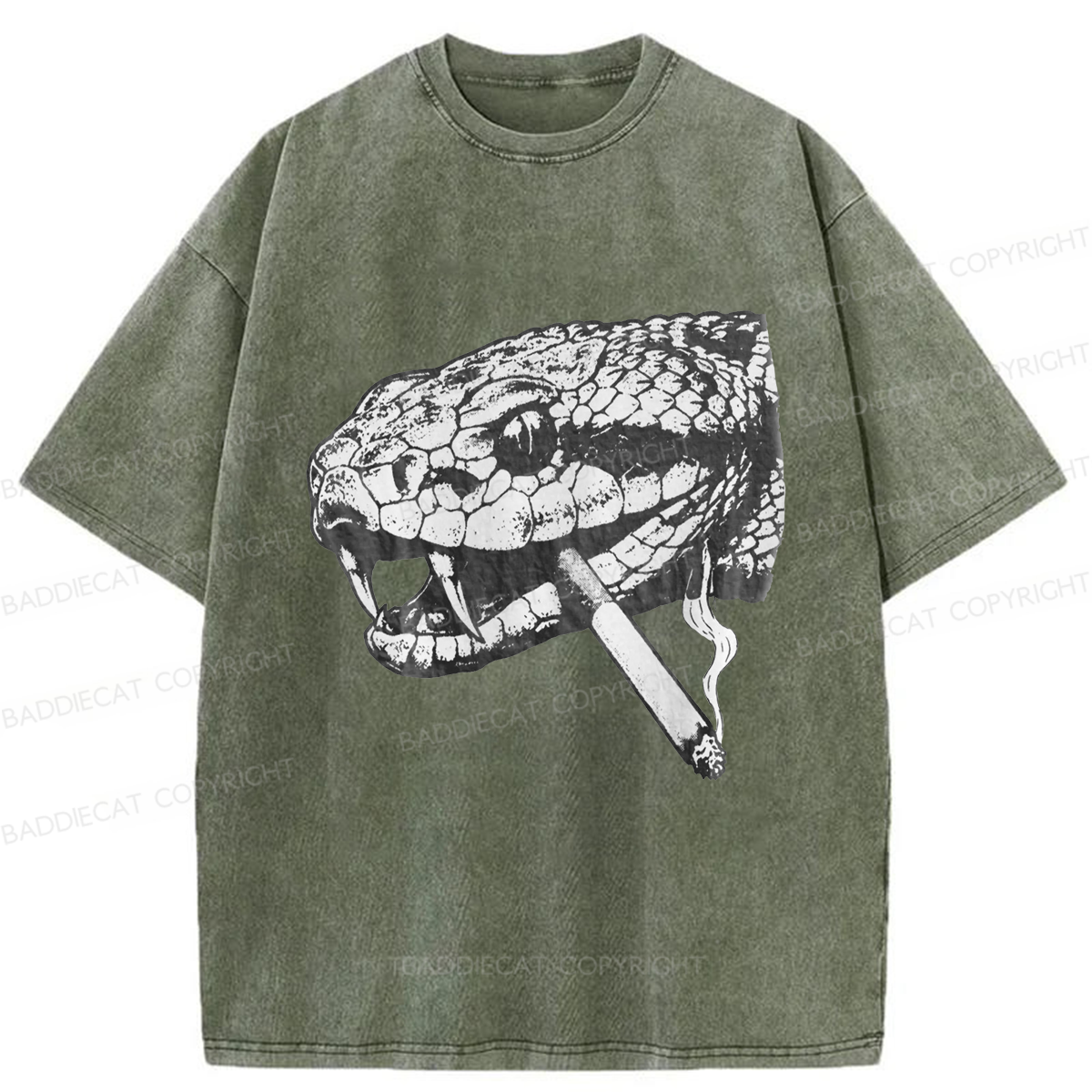 Baddiecat Snake Smoke Washed T-shirt