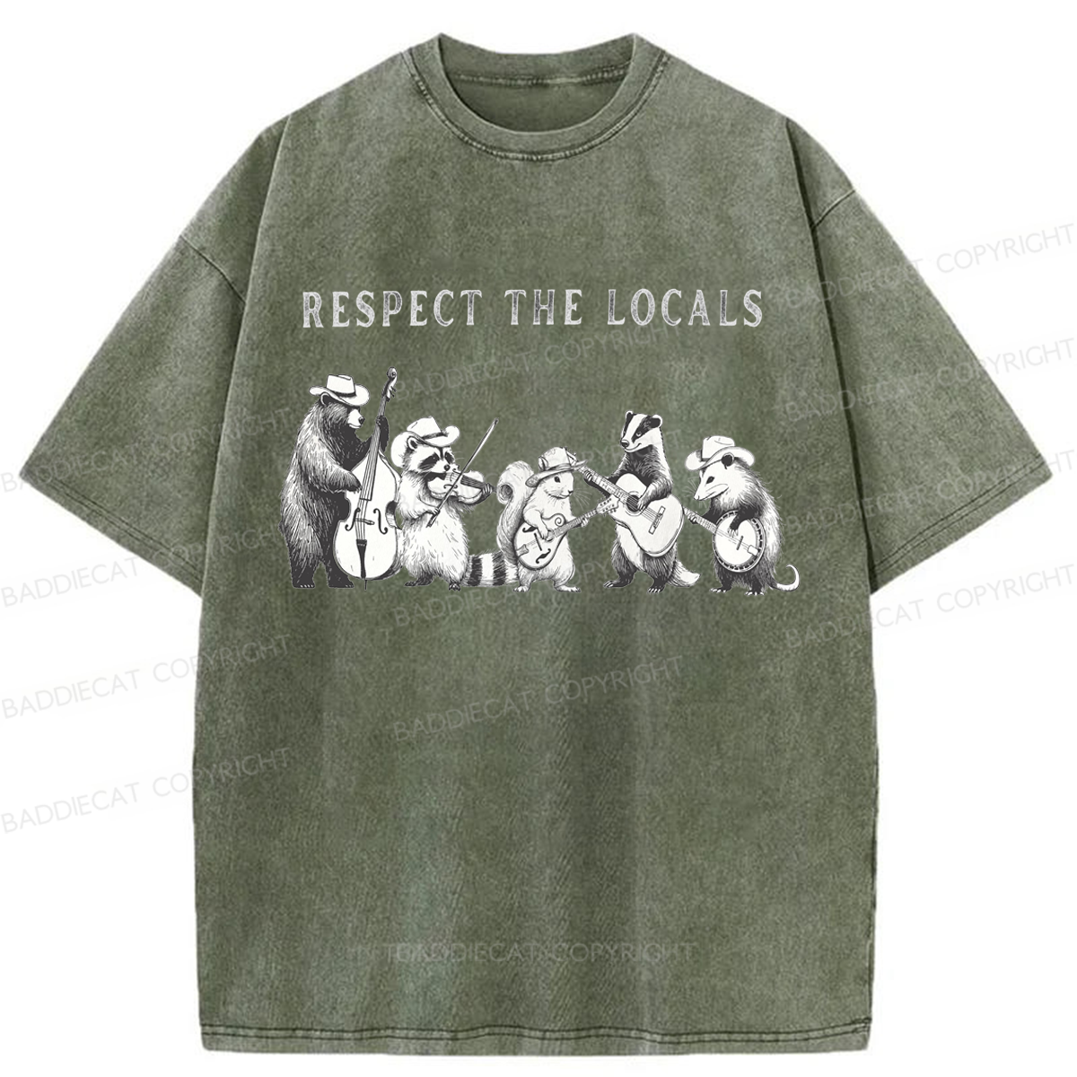 Baddiecat Respect The Locals Washed T-shirt
