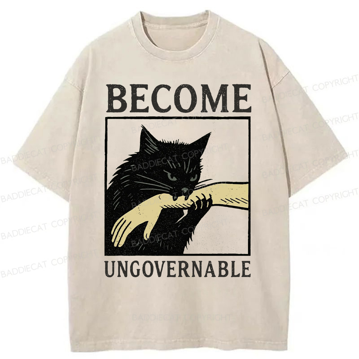 Baddiecat Become Ungovernable Washed T-shirt