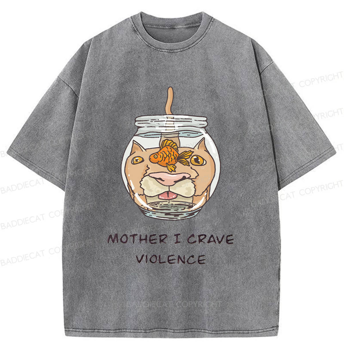 Baddiecat Mother I Crave Violence Washed T-shirt