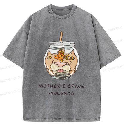 Baddiecat Mother I Crave Violence Washed T-shirt