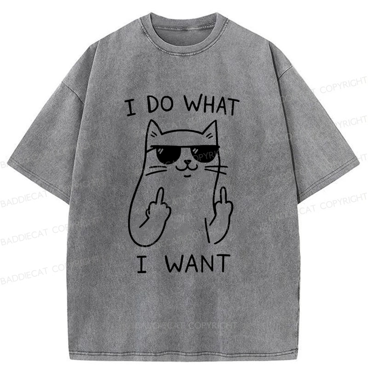 Baddiecat Cool Cat Washed T-shirt
