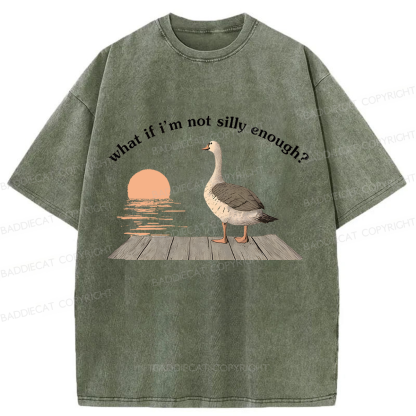 Baddiecat Funny Goose Washed T-shirt