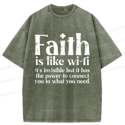 Baddiecat Jesus Christian Faith Washed T-shirt