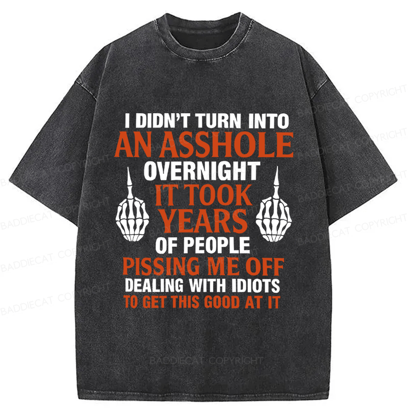 Baddiecat Funny Slogans Washed T-shirt