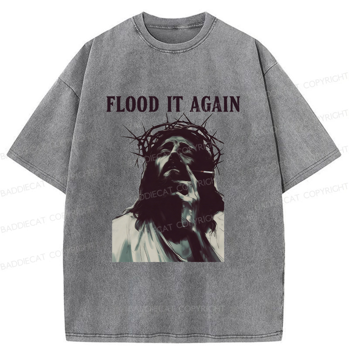 Baddiecat Flood It Again Washed T-shirt