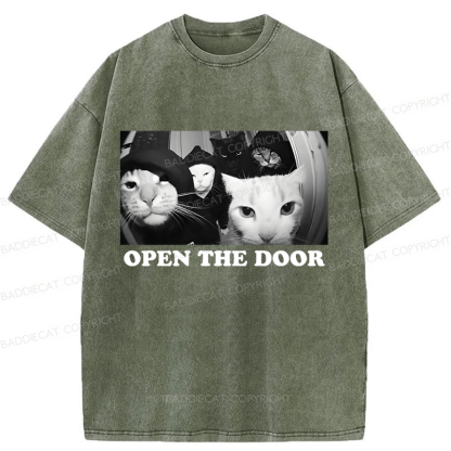 Baddiecat Sarcastic Cat Meme Washed T-shirt