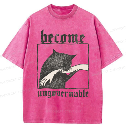 Baddiecat Funny Silly Cats Washed T-shirt