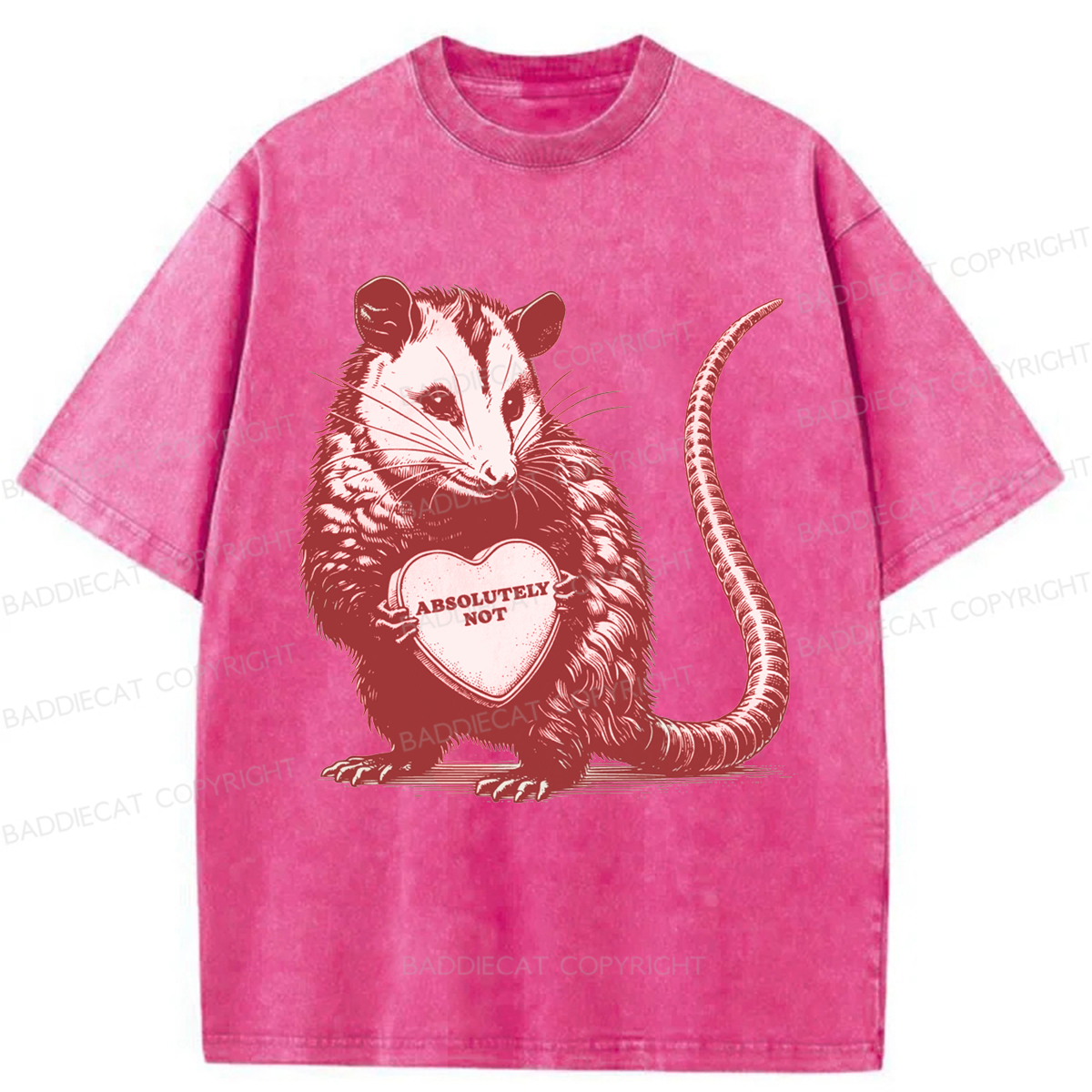 Baddiecat Absolutely Not Opossum Meme Washed T-shirt