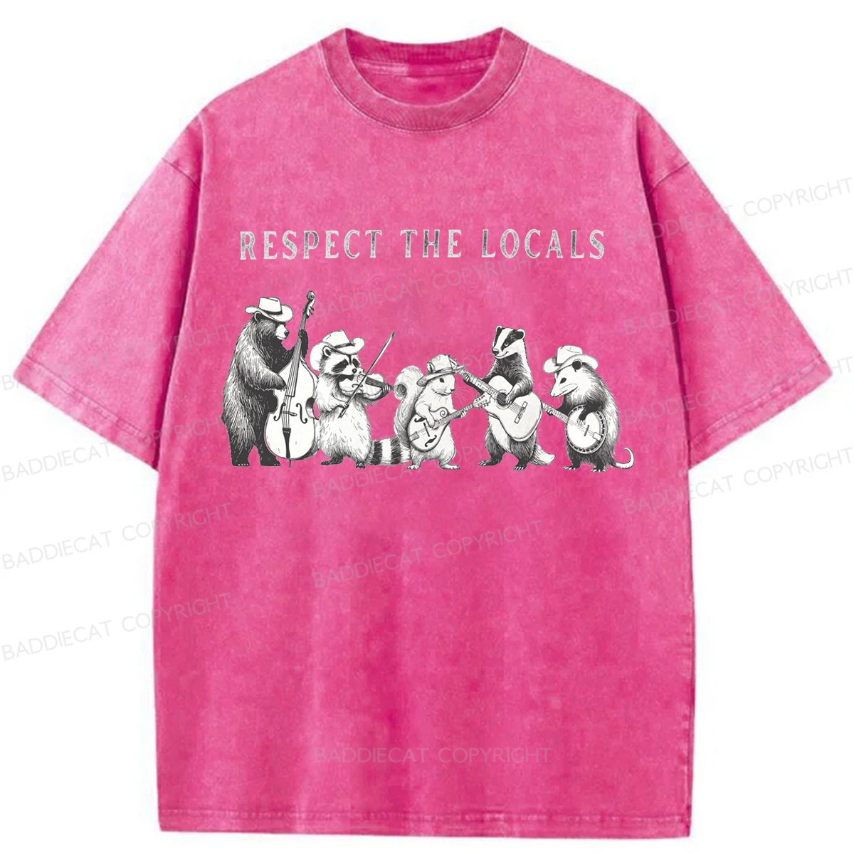 Baddiecat Respect The Locals Washed T-shirt