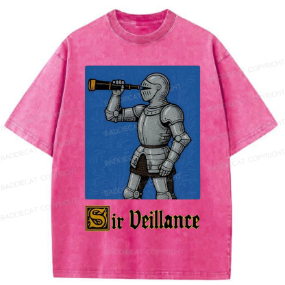 Baddiecat Sir Veillance Hand Drawn Washed T-shirt