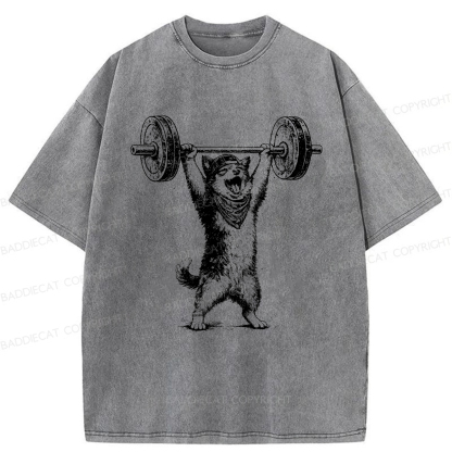 Baddiecat Husky Hercules Washed T-shirt