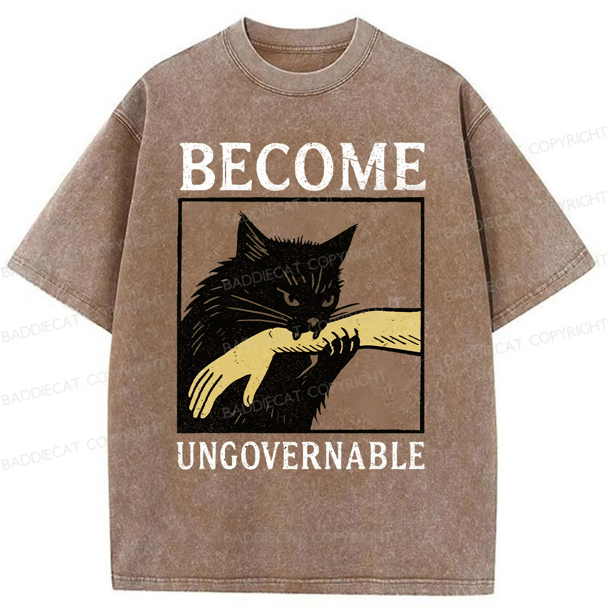Baddiecat Become Ungovernable Washed T-shirt