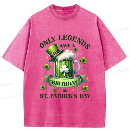 Baddiecat St. Patrick's Day Birthday Washed T-shirt