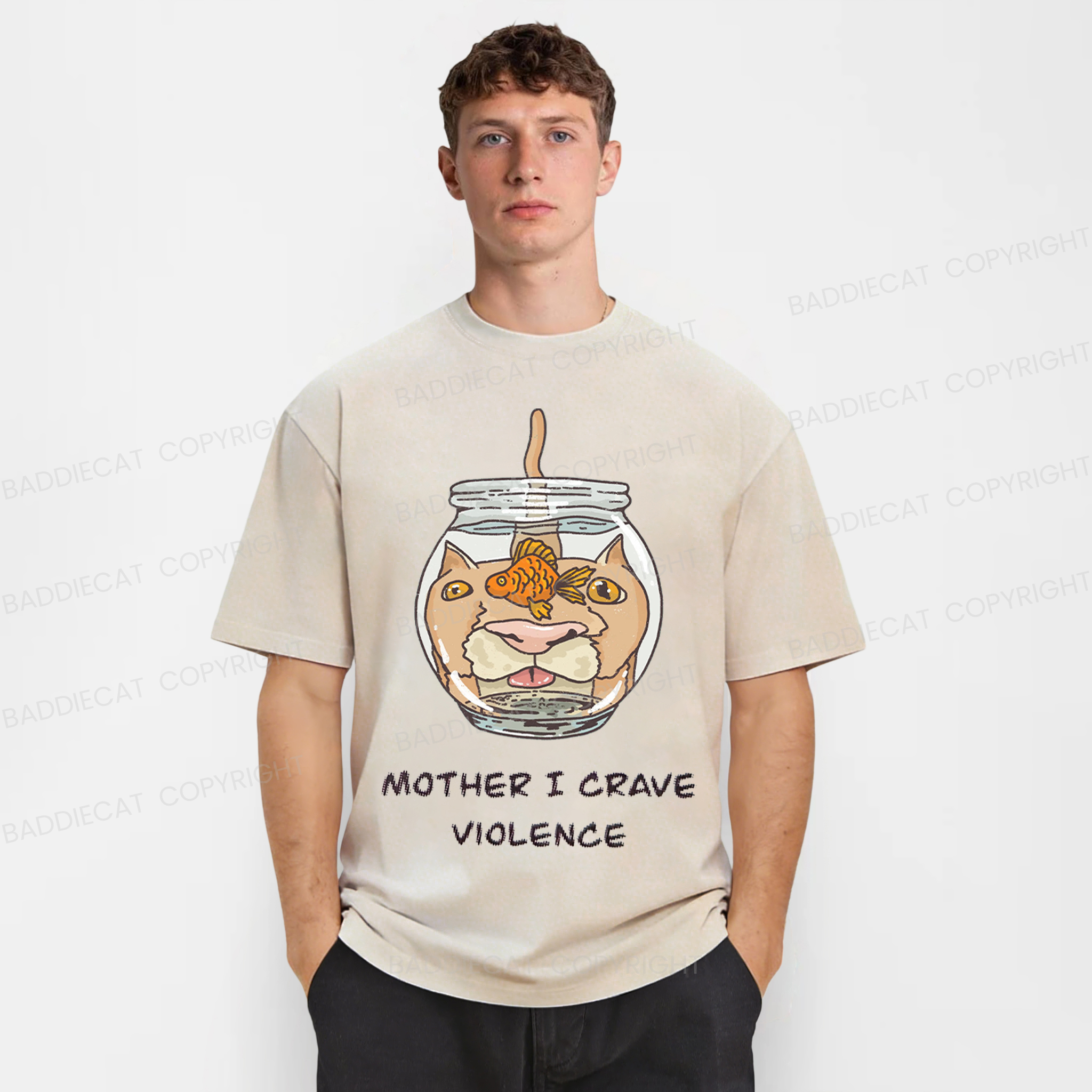 Baddiecat Mother I Crave Violence Washed T-shirt