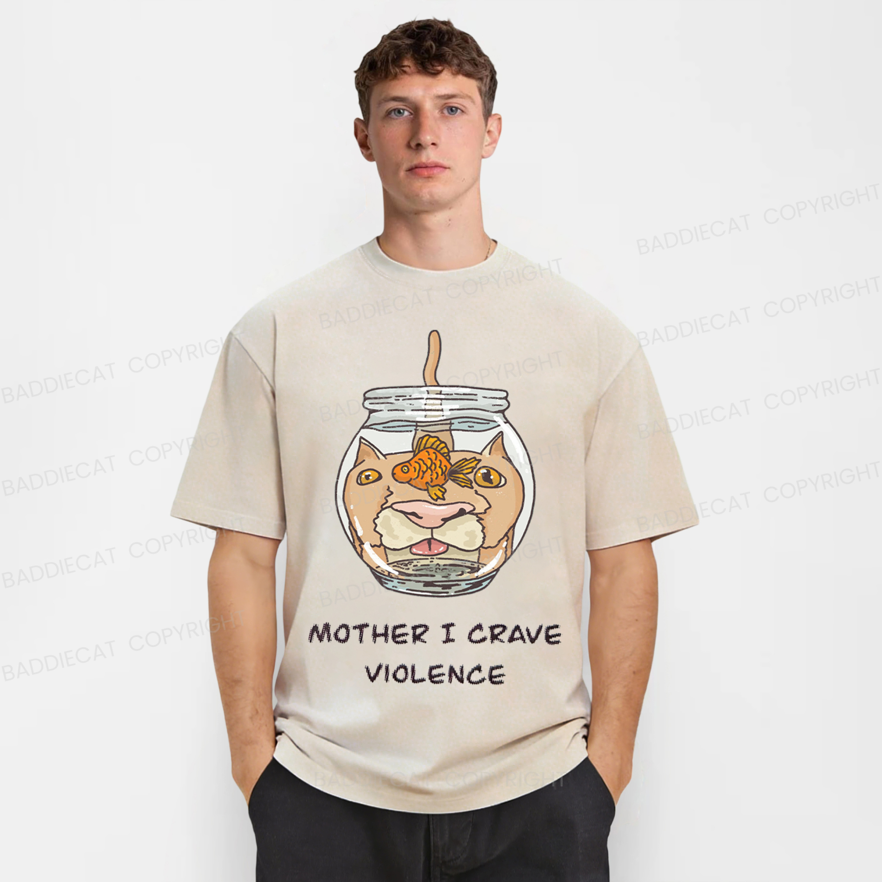 Baddiecat Mother I Crave Violence Washed T-shirt