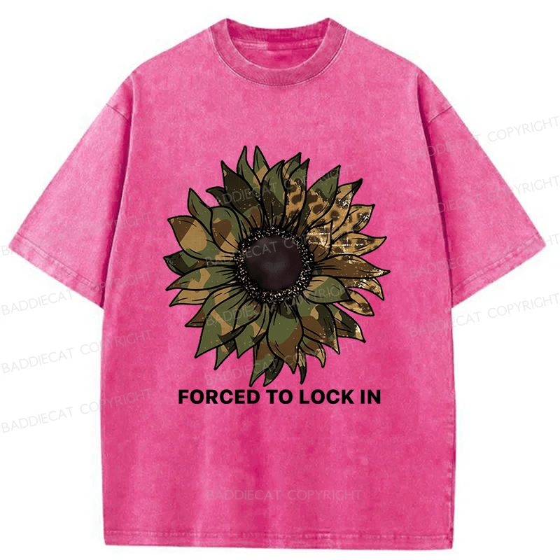 Baddiecat Camo Sunflower Washed T-shirt