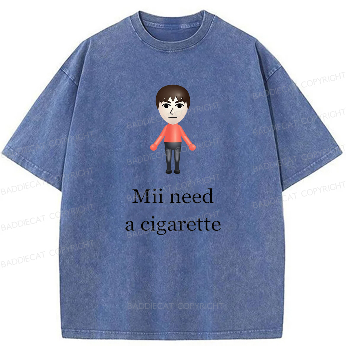 Baddiecat Mii Need A Break Washed T-shirt