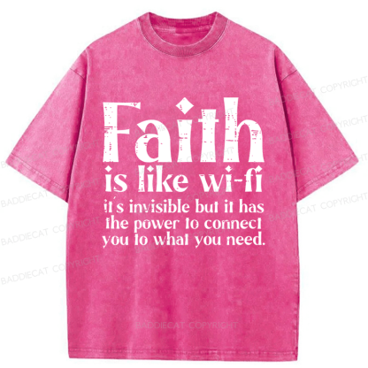 Baddiecat Jesus Christian Faith Washed T-shirt