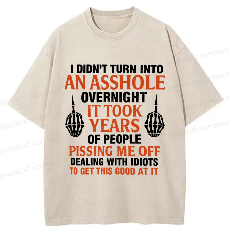 Baddiecat Funny Slogans Washed T-shirt