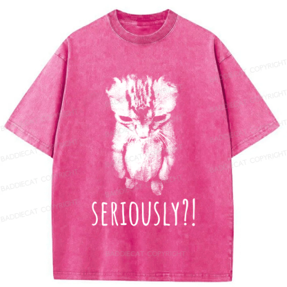 Baddiecat Seriously Cat Washed T-shirt