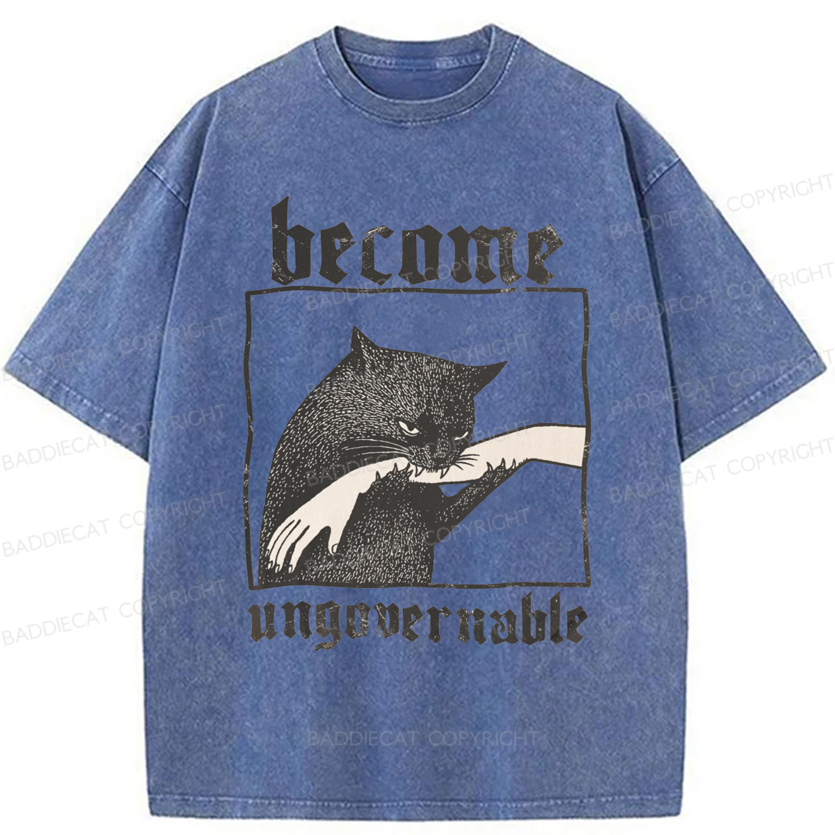 Baddiecat Funny Silly Cats Washed T-shirt