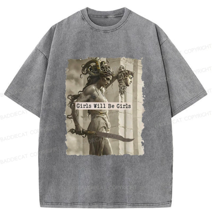 Baddiecat Goddess Medusa Washed T-shirt