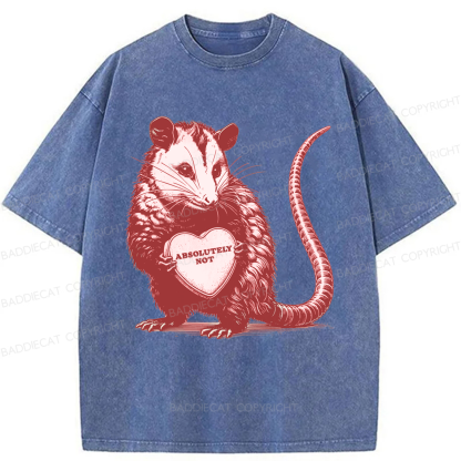 Baddiecat Absolutely Not Opossum Meme Washed T-shirt